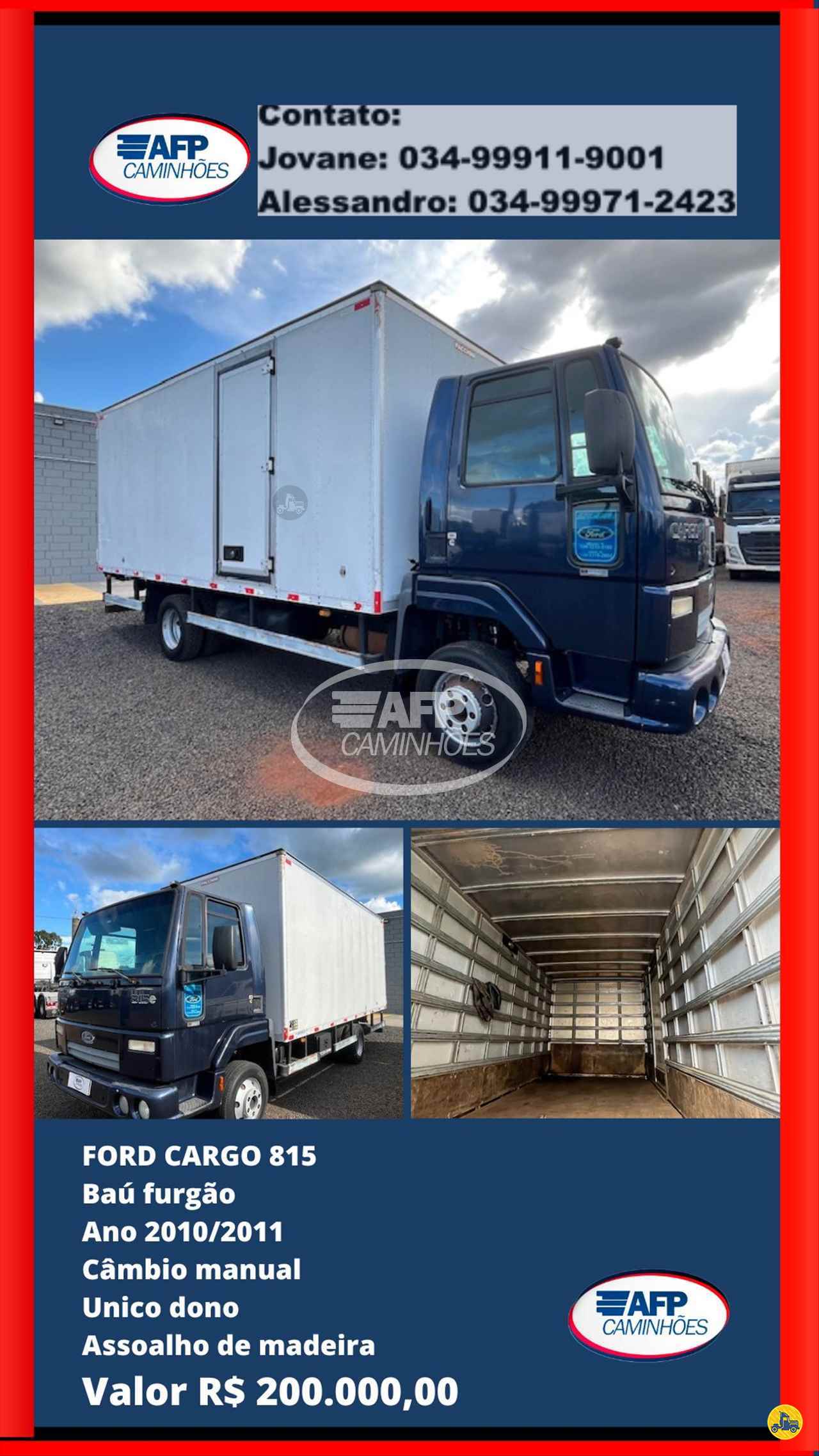 CAMINHAO FORD CARGO 815 Cavalo Mecânico 3/4 4x2 AFP Caminhões UBERLANDIA MINAS GERAIS MG